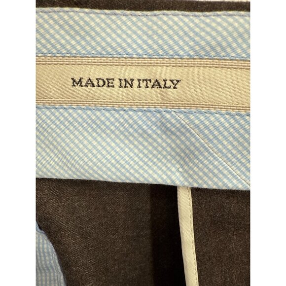 Zignone Italy ENZO MANTOVANI Mens Gray Wool Cashmere Dress Pants Cuffed 40x30 - Picture 7 of 10